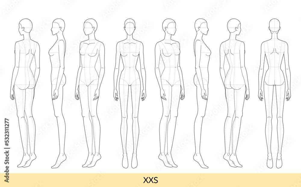 Side view fashion sales illustration