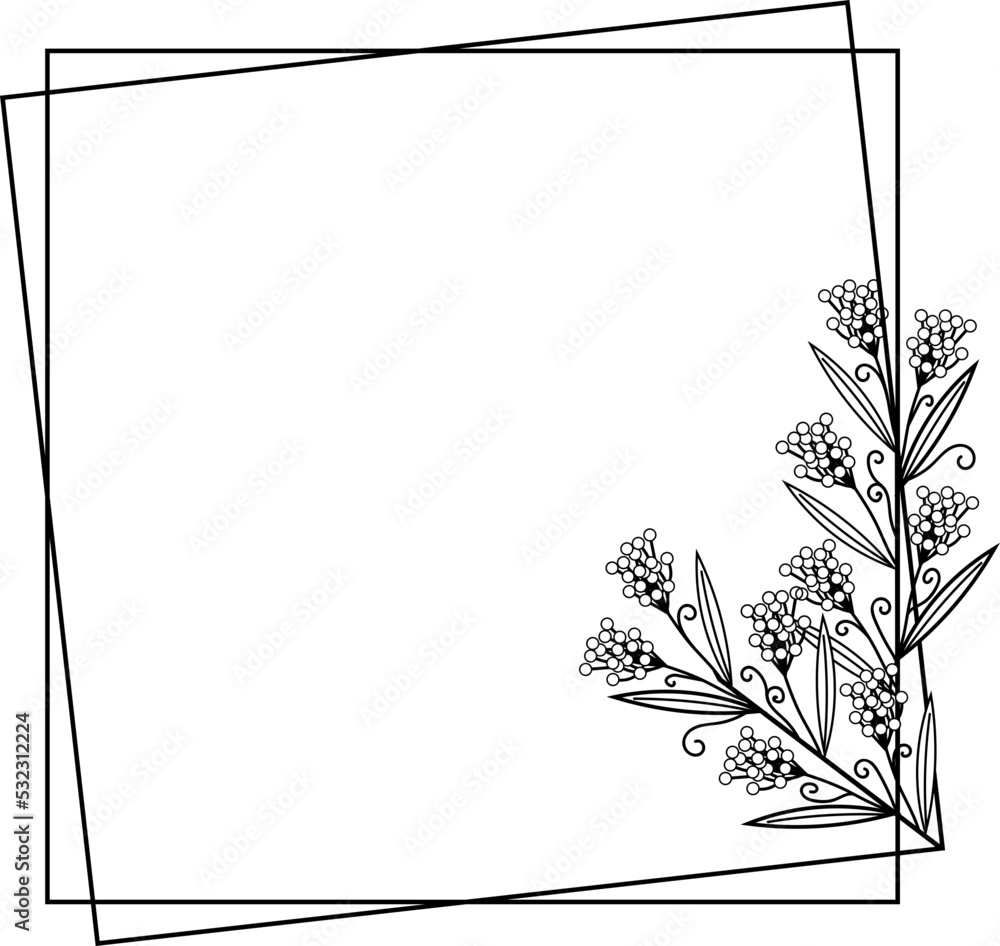 Obraz premium organic border frame illustration