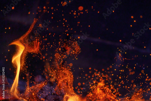 abstract fire background with sparks