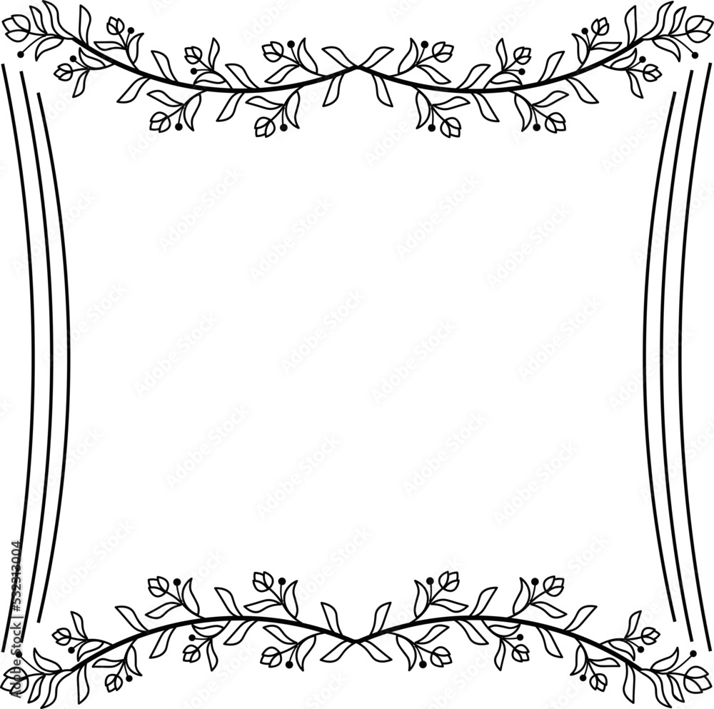 Obraz premium organic border frame illustration