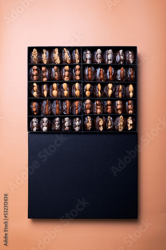 Dried fruits in a branded box.