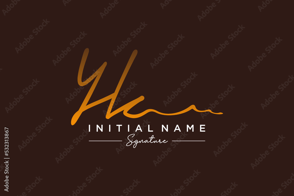Initial YK signature logo template vector. Hand drawn Calligraphy lettering Vector illustration. Initial YK signature logo template vector. Hand drawn Calligraphy lettering Vector illustration.