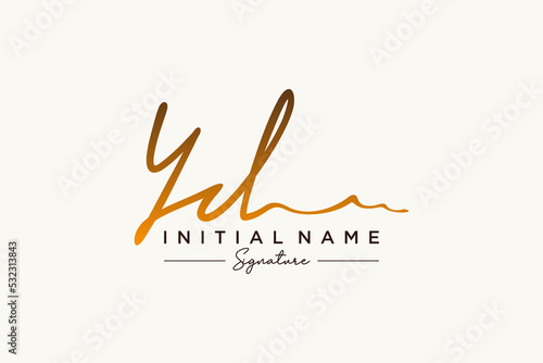 Initial YD signature logo template vector. Hand drawn Calligraphy lettering Vector illustration.