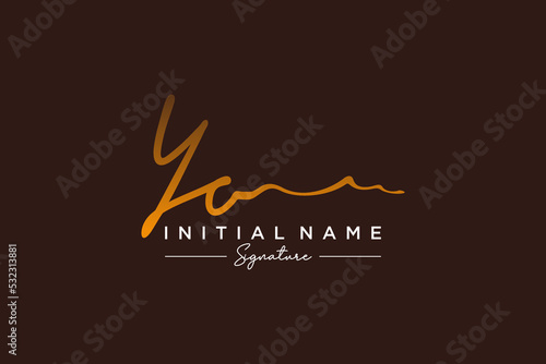 Initial YO signature logo template vector. Hand drawn Calligraphy lettering Vector illustration.