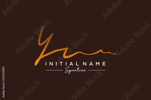 Initial YR signature logo template vector. Hand drawn Calligraphy lettering Vector illustration.