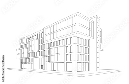 Modern architecture vector 3d illustration