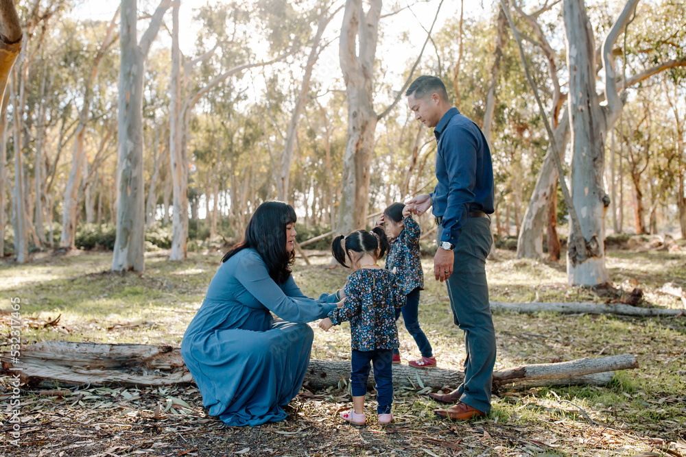 Family in California grove Family in California grove