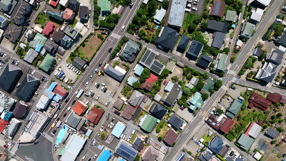 Obraz premium 住宅地 真俯瞰 空撮