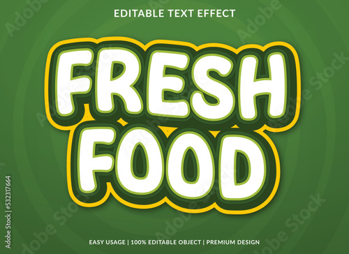 fresh food editable text effect template use for business logo and brand