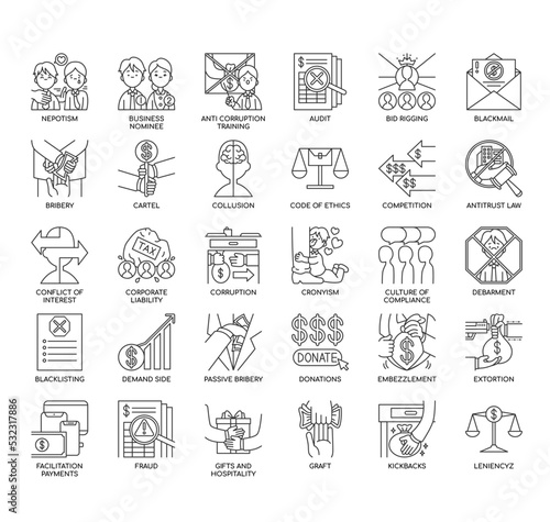 Business corruption , Thin Line and Pixel Perfect Icons