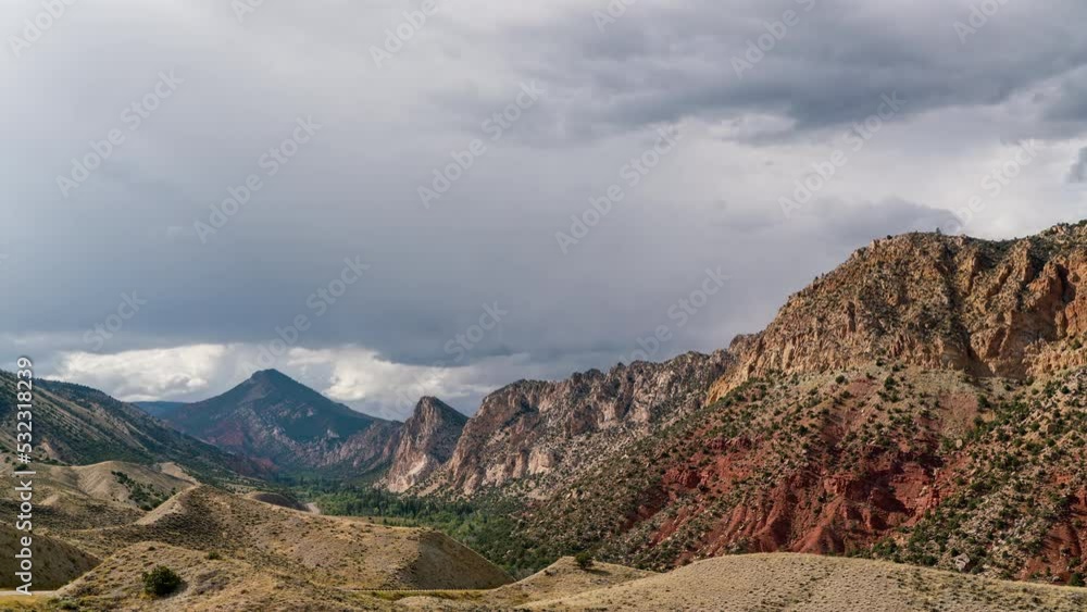 Timelapse of clouds moving over Sheep Creek Canyon near Flaming Gorge in the Utah wilderness. Timelapse of clouds moving over Sheep Creek Canyon near Flaming Gorge in the Utah wilderness.
