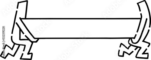 看板を運ぶ棒人間（ロング）	
