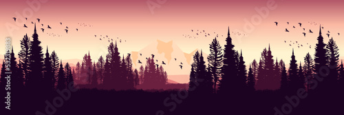 mountain landscape flat design vector illustration good for background, wallpaper, backdrop, and design template 