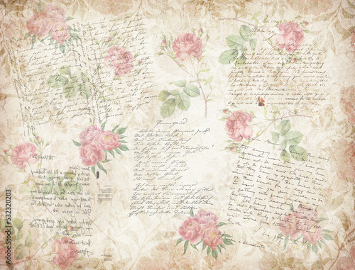 Vintage floral paper background