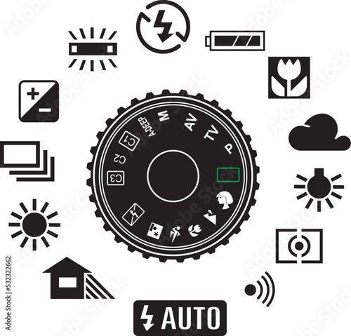 camera photography logo icon vector template photo
