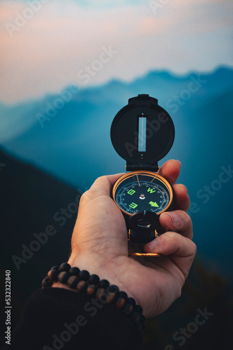 Exploration Compass In Wild Purpose Direction Concept