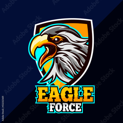 Wallpaper Mural Eagle Head Special Force Logo Vector Template for design mascot, label, badge, emblem Illustration. Torontodigital.ca