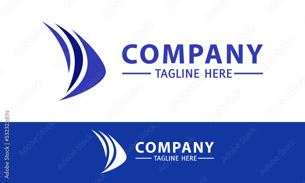 Blue Color Simple Shape Fish Logo Design Blue Color Simple Shape Fish Logo Design