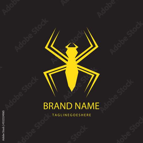 Spider icon logo vector illustration