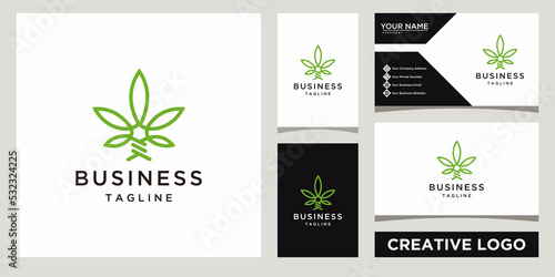 modern minimalist flower line art logo design template with business card design