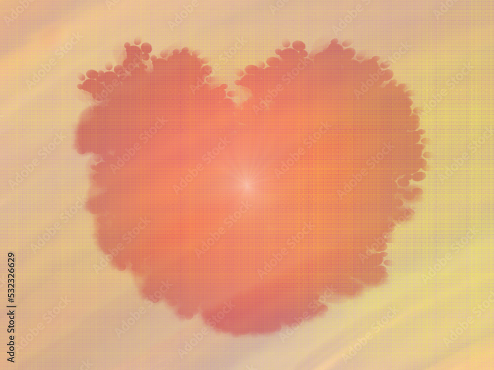 abstract heart on a yellow background