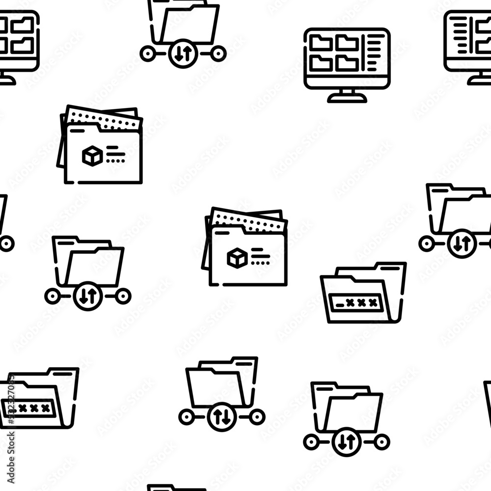 folder document business file vector seamless pattern thin line illustration folder document business file vector seamless pattern thin line illustration
