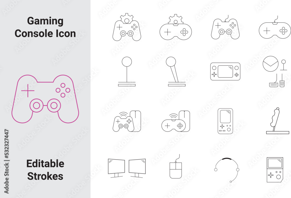 Gaming Console Thin Icon Set, Collection of Online Game outline icons for website design and mobile apps, Stream modern Games - Wireless Controller Icon Gaming Console Thin Icon Set, Collection of Online Game outline icons for website design and mobile apps, Stream modern Games - Wireless Controller Icon