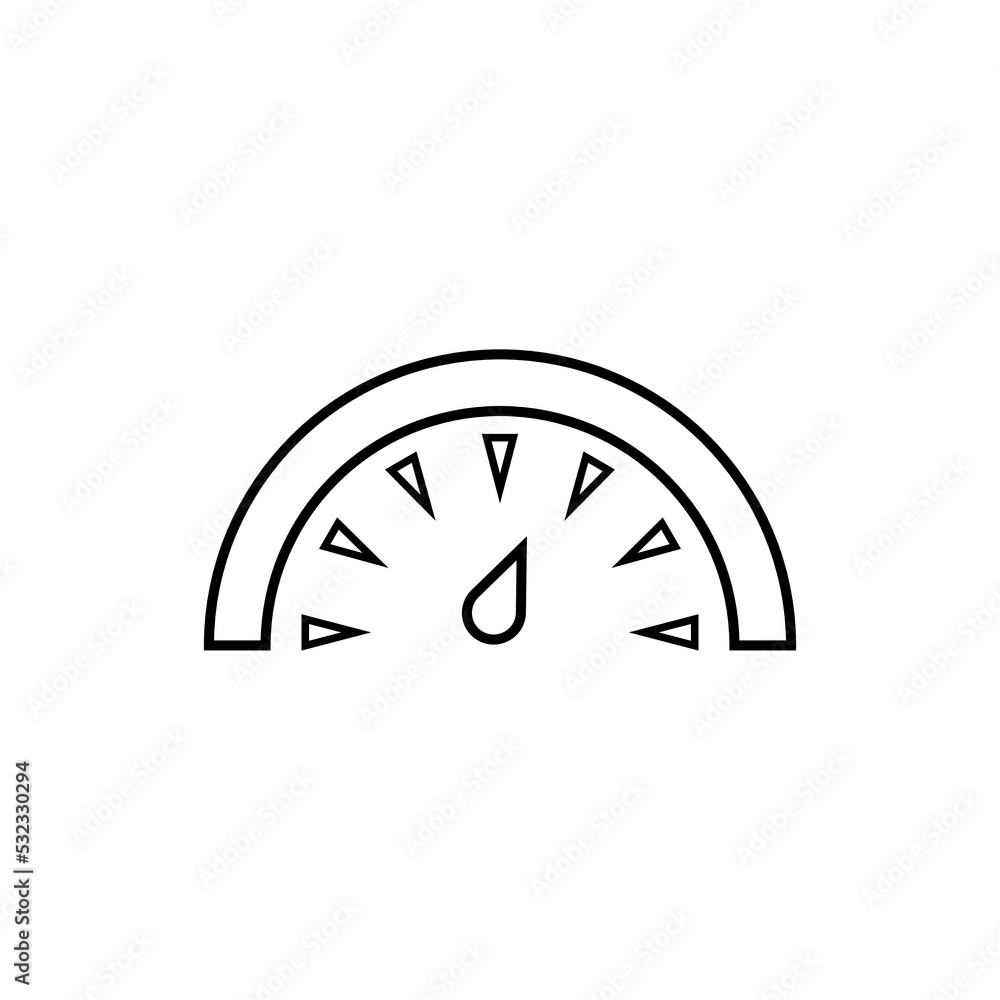 Graphic flat speed meter icon for your design and website Graphic flat speed meter icon for your design and website