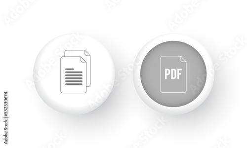Documents and pdf file icon set, Website design, Mobile app