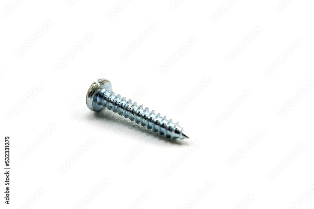 Drilling screws isolated on a white background. - obrazy, fototapety, plakaty 