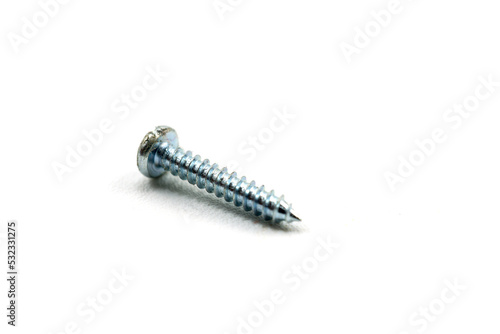 Drilling screws isolated on a white background.