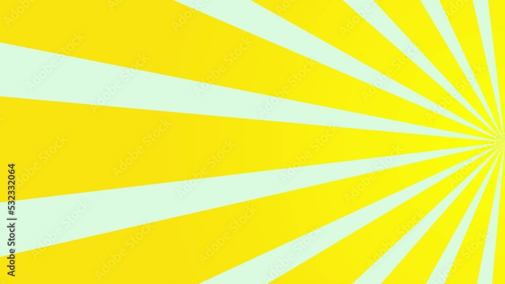 Yellow background animation. Sunburst, radial, sun light, circus, stripe background rotation. Cartoon sunburst pattern yellow, Stripes sunburst rotating motion. Yellow background animation. Sunburst, radial, sun light, circus, stripe background rotation. Cartoon sunburst pattern yellow, Stripes sunburst rotating motion.