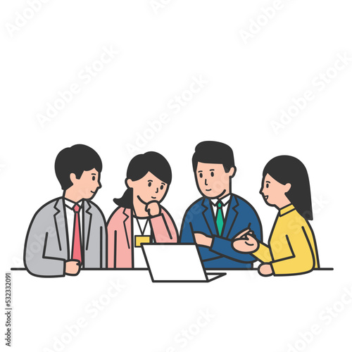 打ち合わせをしているイラスト・カラー