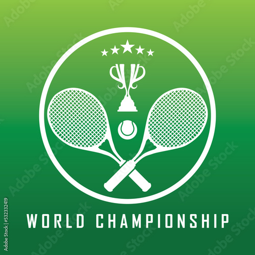 tennis logo with racket and slogan template