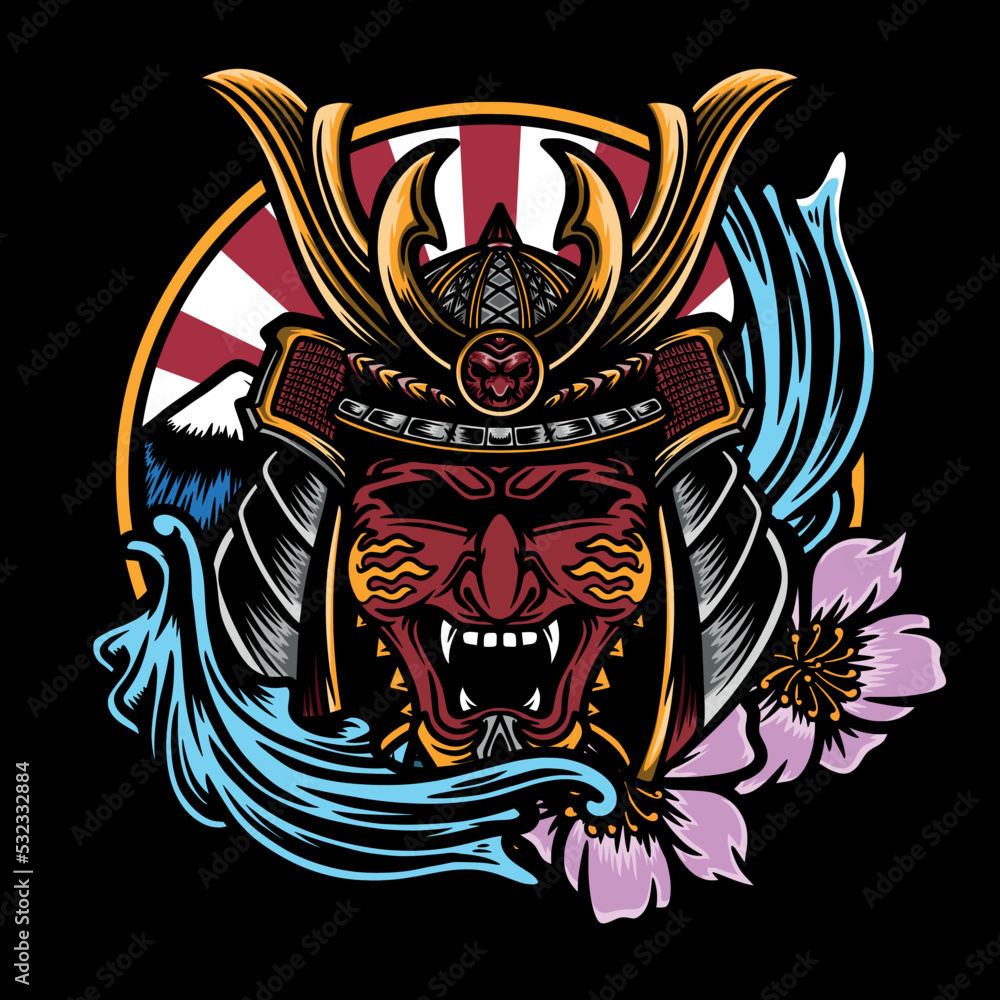 japanese samurai mask vector illustration japanese samurai mask vector illustration