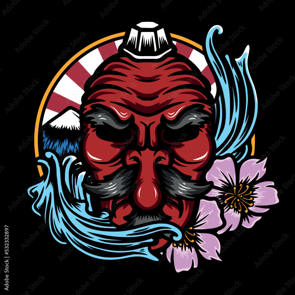 japanese tengu mask vector illustration japanese tengu mask vector illustration