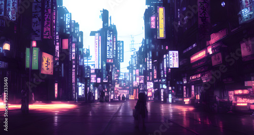 Futuristic neo Tokyo, a digital illustration