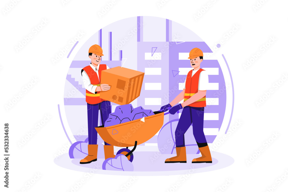 Construction worker working on the construction project Construction worker working on the construction project