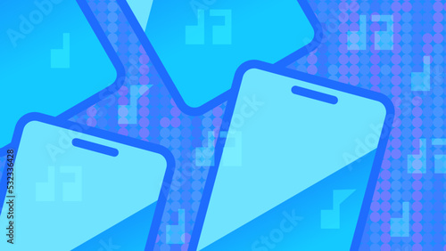 スマホと音楽の背景画像