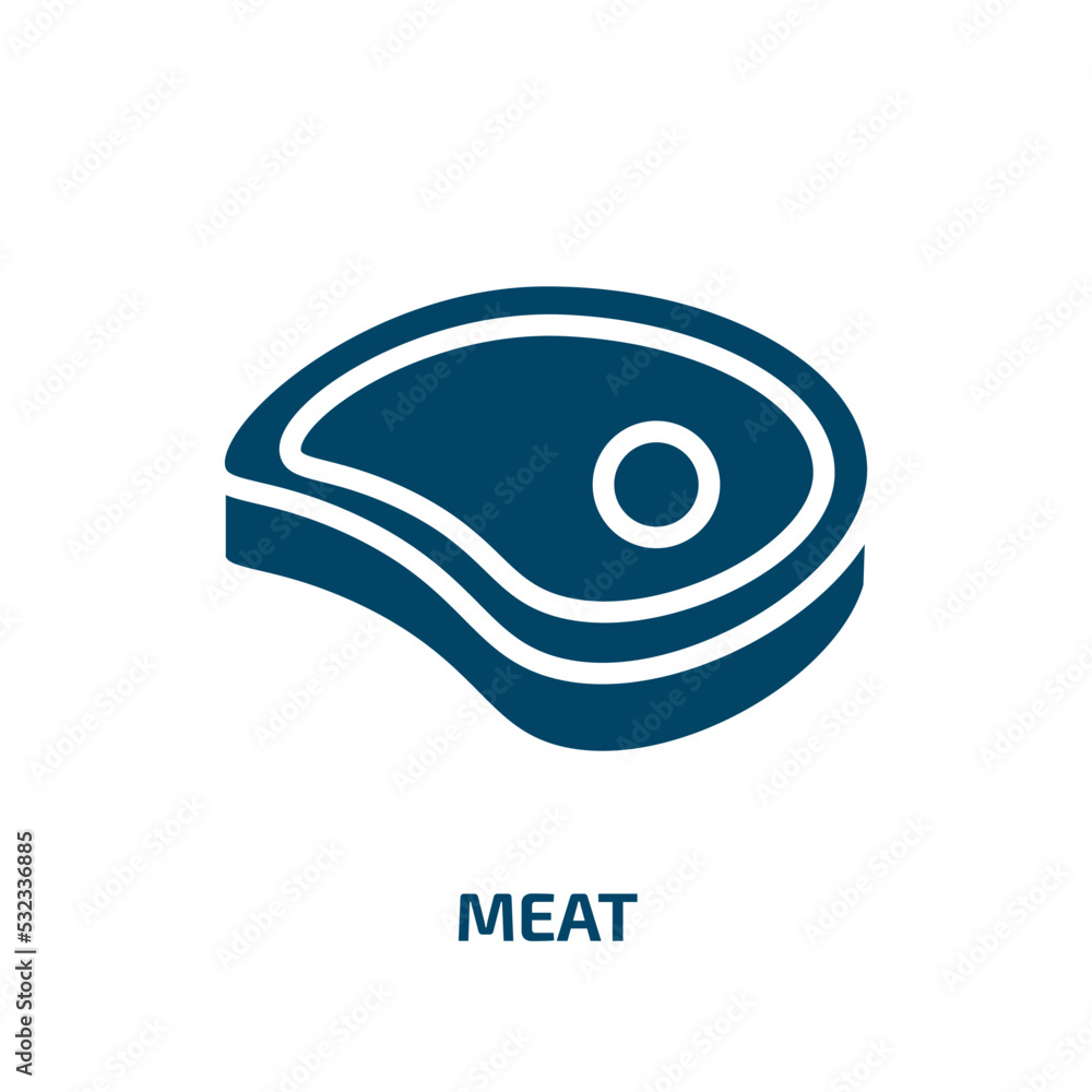 meat icon from agriculture farming and gardening collection. Filled meat, restaurant, food glyph icons isolated on white background. Black vector meat sign, symbol for web design and mobile apps meat icon from agriculture farming and gardening collection. Filled meat, restaurant, food glyph icons isolated on white background. Black vector meat sign, symbol for web design and mobile apps