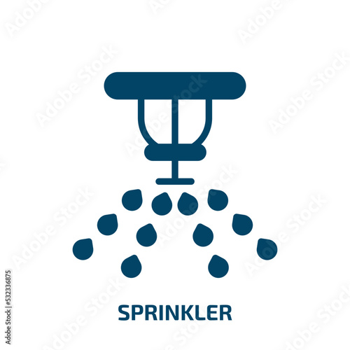 sprinkler icon from agriculture farming and gardening collection. Filled sprinkler, spray, water glyph icons isolated on white background. Black vector sprinkler sign, symbol for web design and mobile