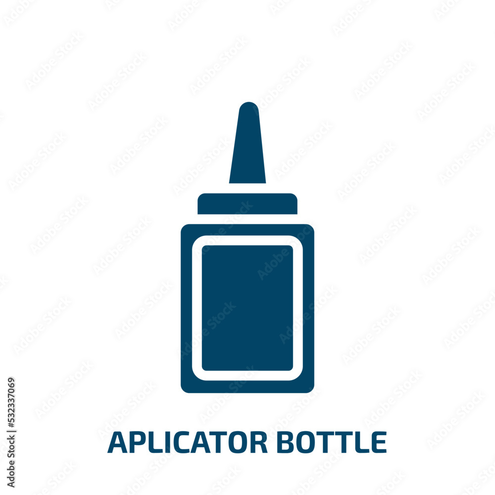 aplicator bottle icon from beauty collection. Filled aplicator bottle, play, strength glyph icons isolated on white background. Black vector aplicator bottle sign, symbol for web design and mobile aplicator bottle icon from beauty collection. Filled aplicator bottle, play, strength glyph icons isolated on white background. Black vector aplicator bottle sign, symbol for web design and mobile