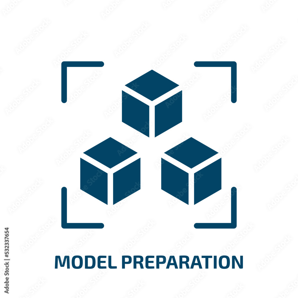 model preparation icon from general collection. Filled model preparation, model, printer glyph icons isolated on white background. Black vector model preparation sign, symbol for web design and mobile model preparation icon from general collection. Filled model preparation, model, printer glyph icons isolated on white background. Black vector model preparation sign, symbol for web design and mobile