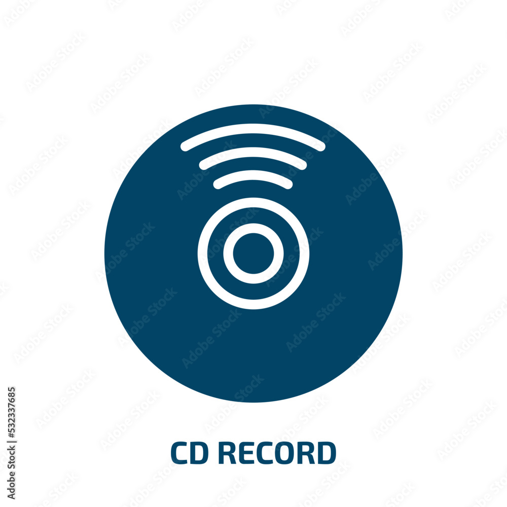 cd record icon from general collection. Filled cd record, music, record glyph icons isolated on white background. Black vector cd record sign, symbol for web design and mobile apps cd record icon from general collection. Filled cd record, music, record glyph icons isolated on white background. Black vector cd record sign, symbol for web design and mobile apps