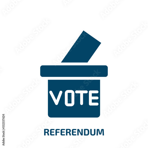 referendum icon from general collection. Filled referendum, voting, polling glyph icons isolated on white background. Black vector referendum sign, symbol for web design and mobile apps