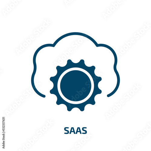 saas icon from general collection. Filled saas, service, cloud glyph icons isolated on white background. Black vector saas sign, symbol for web design and mobile apps