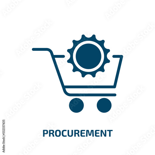 procurement icon from general collection. Filled procurement, business, money glyph icons isolated on white background. Black vector procurement sign, symbol for web design and mobile apps