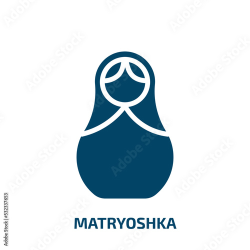 matryoshka icon from general collection. Filled matryoshka, russian, culture glyph icons isolated on white background. Black vector matryoshka sign, symbol for web design and mobile apps