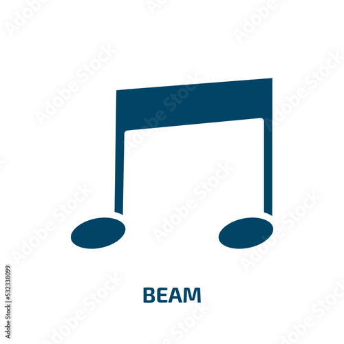 beam icon from music and media collection. Filled beam, equipment, business glyph icons isolated on white background. Black vector beam sign, symbol for web design and mobile apps