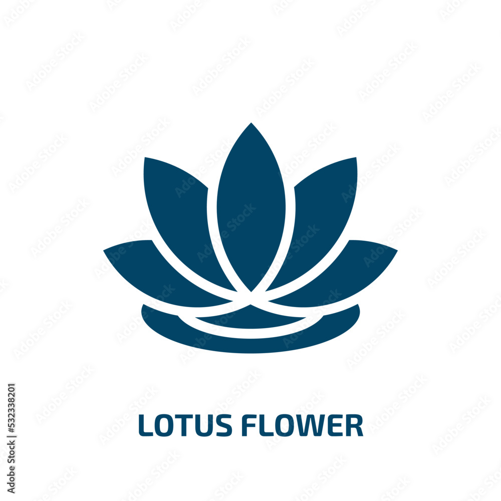 lotus flower icon from nature collection. Filled lotus flower, lotus, flower glyph icons isolated on white background. Black vector lotus flower sign, symbol for web design and mobile apps lotus flower icon from nature collection. Filled lotus flower, lotus, flower glyph icons isolated on white background. Black vector lotus flower sign, symbol for web design and mobile apps